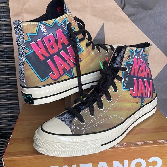 Converse Chuck Taylor All Star 70 Hi Brown/Solar Red/Electric Aqua mens NBA JAM - Picture 9 of 16